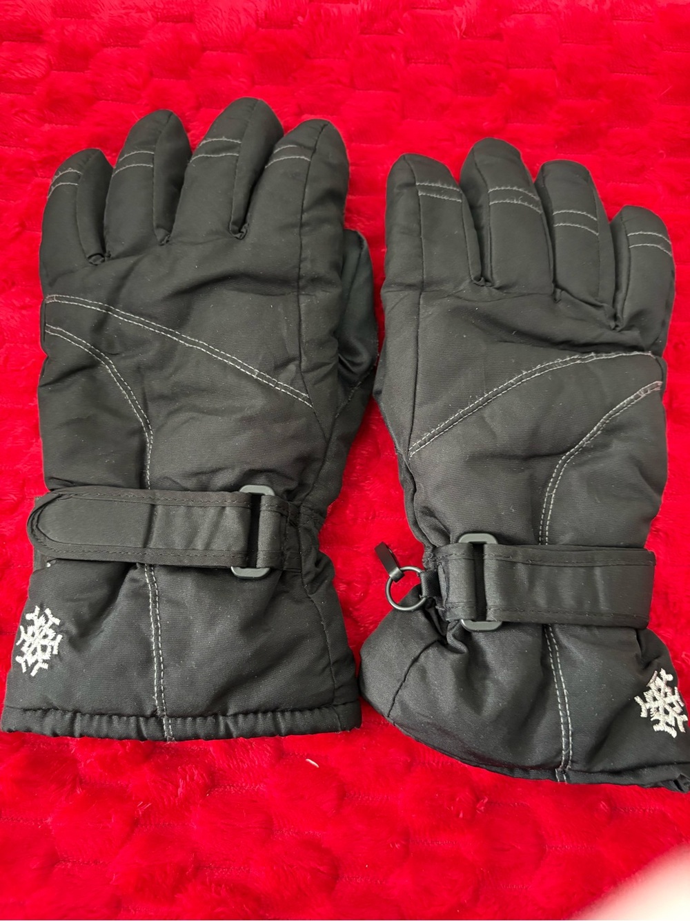 Black Insulated Snow Gloves - Winter Waterproof Mittens